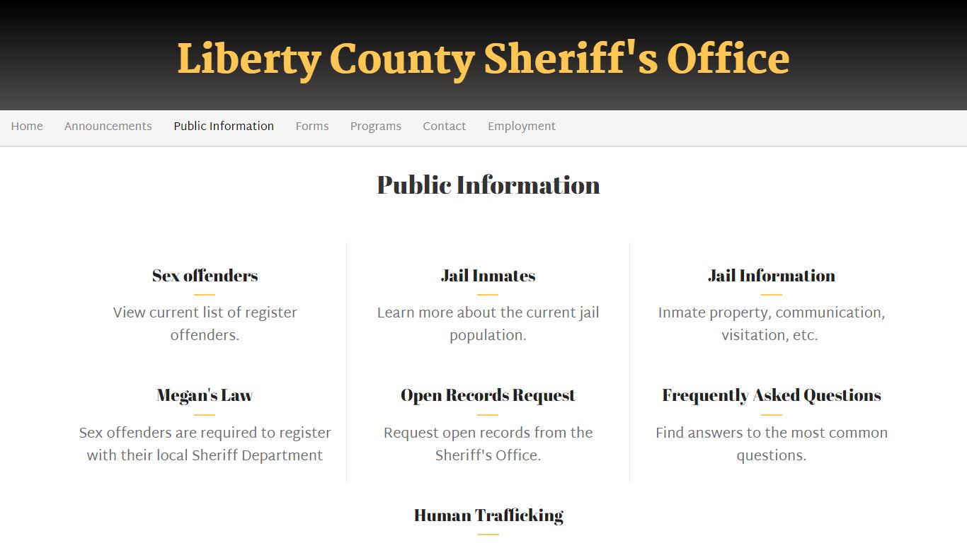 Public Information - Liberty County Sheriff's Office