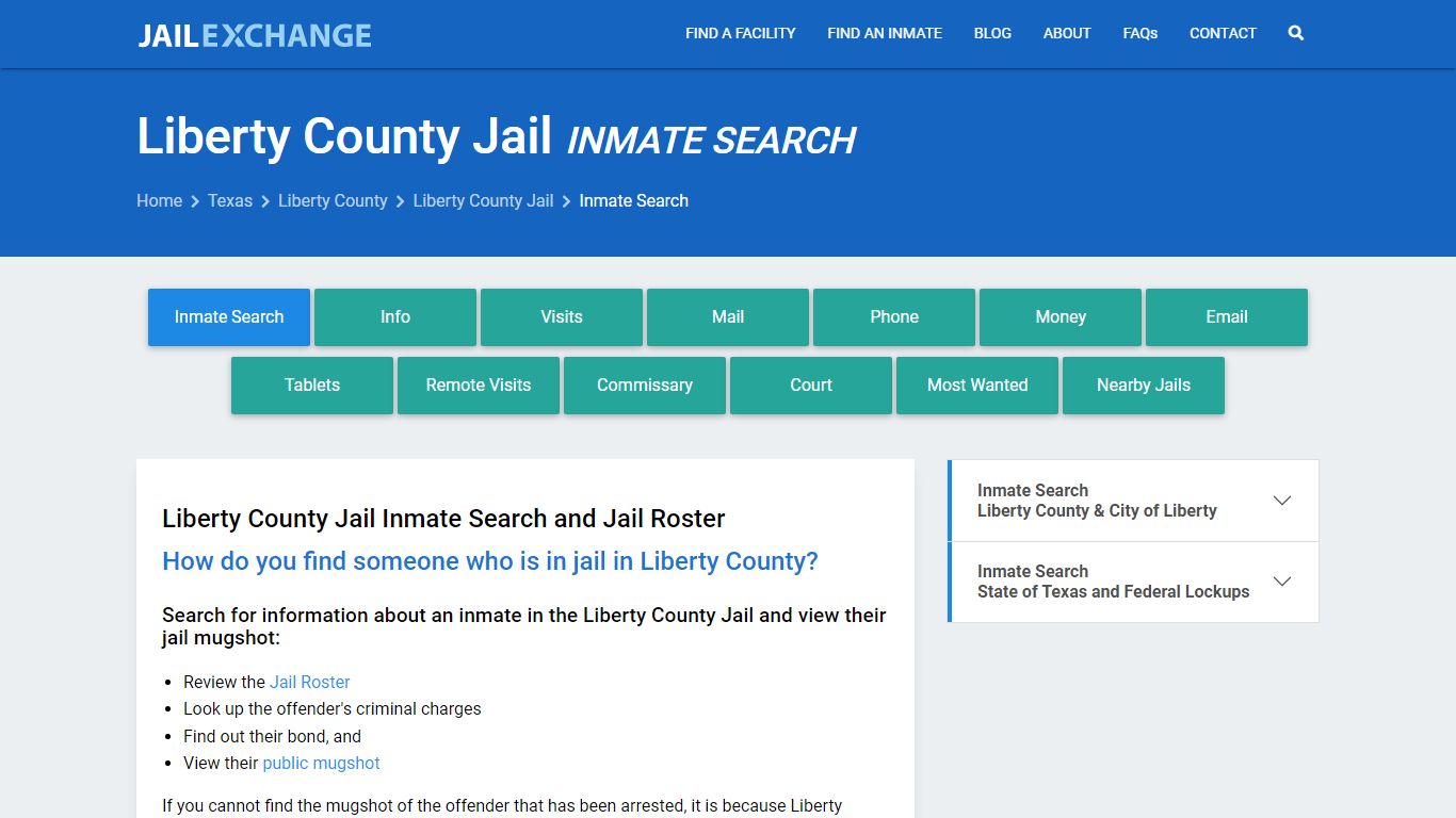 Inmate Search: Roster & Mugshots - Liberty County Jail, TX